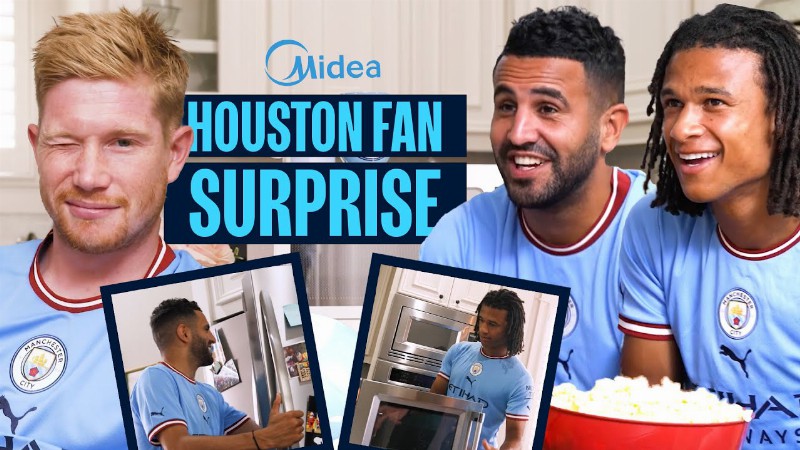 De Bruyne Ake And Mahrez Surprise Man City Superfan At Home In Houston!