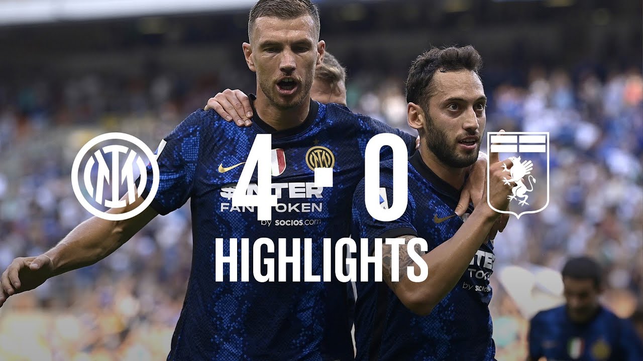 image 0 Inter 4-0 Genoa : Highlights : Serie A 21/22 : Let's Celebrate With Our Fans! 🇮🇹⚫🔵🎉