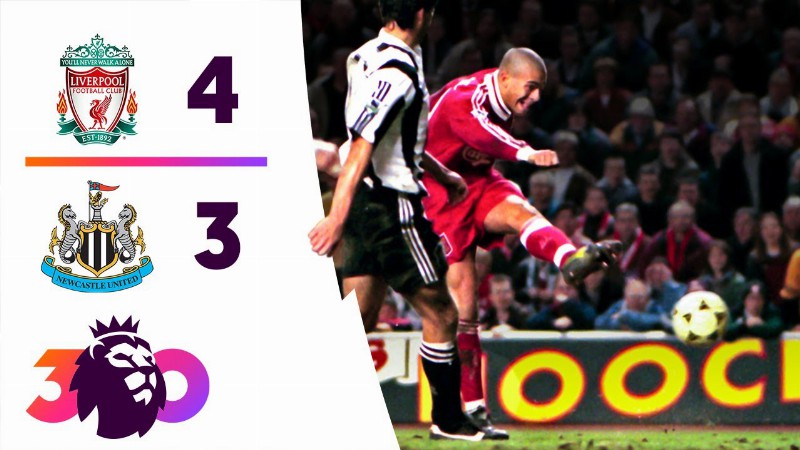 Liverpool 4-3 Newcastle : 1995/96 Premier League Highlights : Pl30