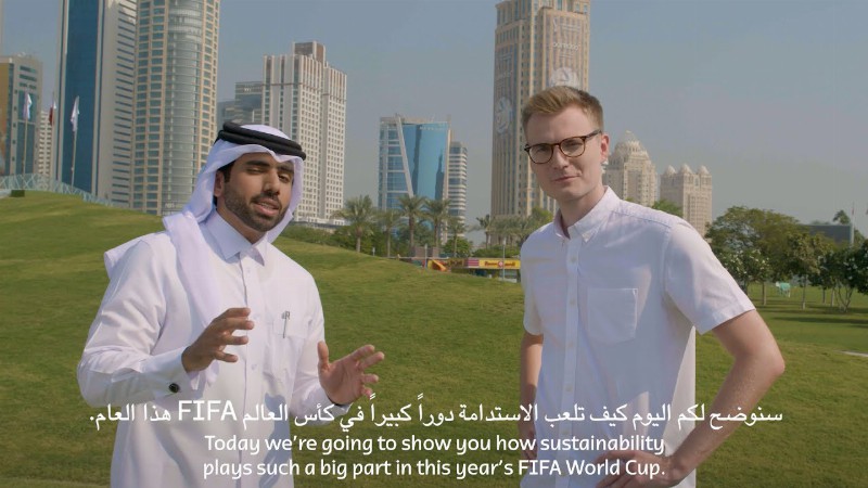 Majed And Brian Collect Points To Protect The Environment On Their Trip To Stadium 974 : #qatar2022