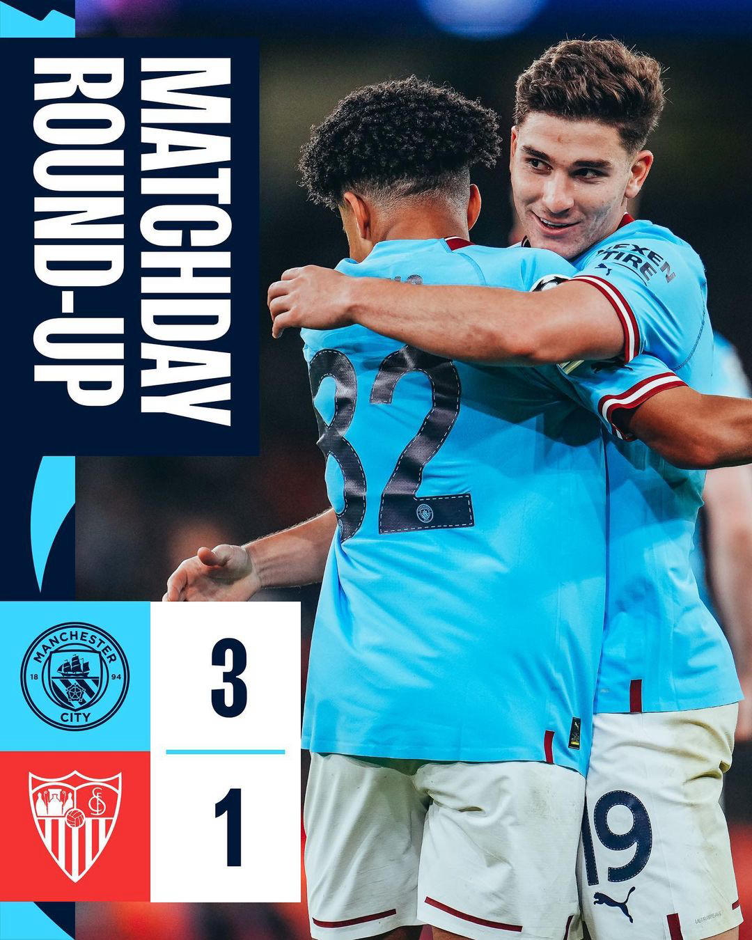Manchester City - Finishing the #UCL group stage with the W