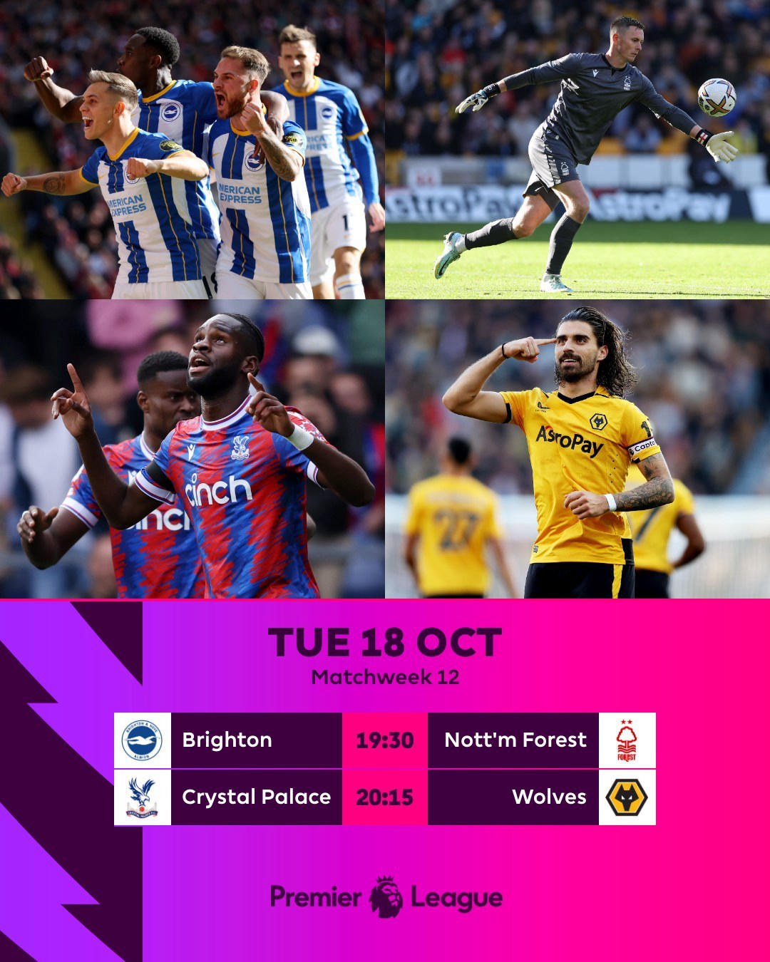 Premier League - Tuesday night under the lights