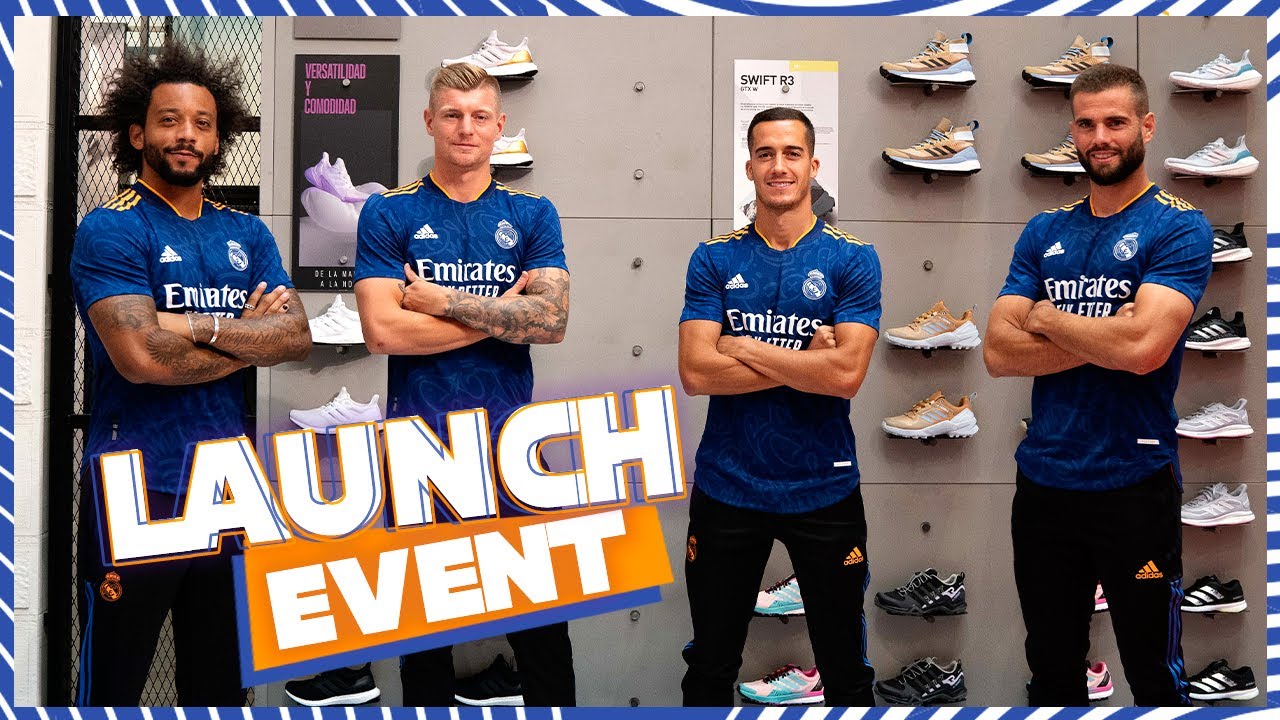 image 0 Real Madrid X Adidas Away Kit Event : Marcelo Kroos Lucas Vázquez & Nacho