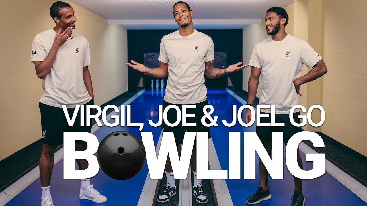 image 0 Virgil, Joe & Joel go bowling | Liverpool defenders' Kegel challenge