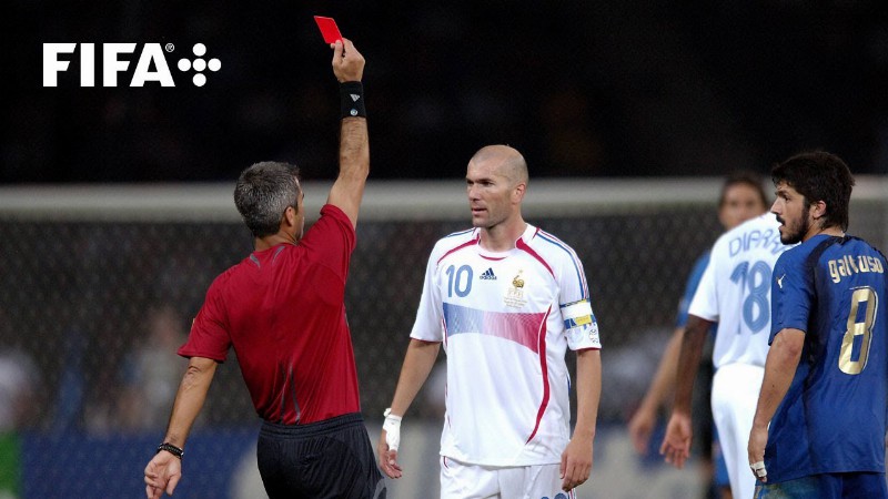 Zinedine Zidane’s Final Moments As A Footballer : Red Card V Italy At Fifa World Cup Germany 2006™